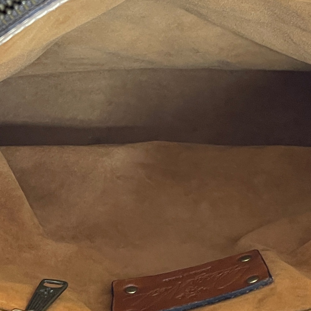 PATRICIA NASH Tan and Brown FLOWER  Leather Bag WITH DUST BAG  SOME SMALL MARKS - Picture 6 of 13